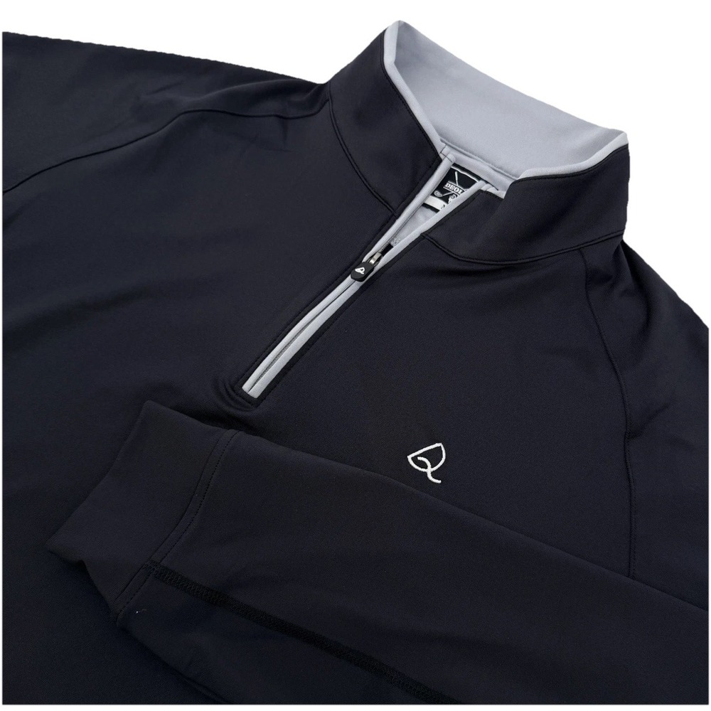 Deolax 1/4 Zip Golf Pullover Mens Medium Black Performance Stretch Wicking
